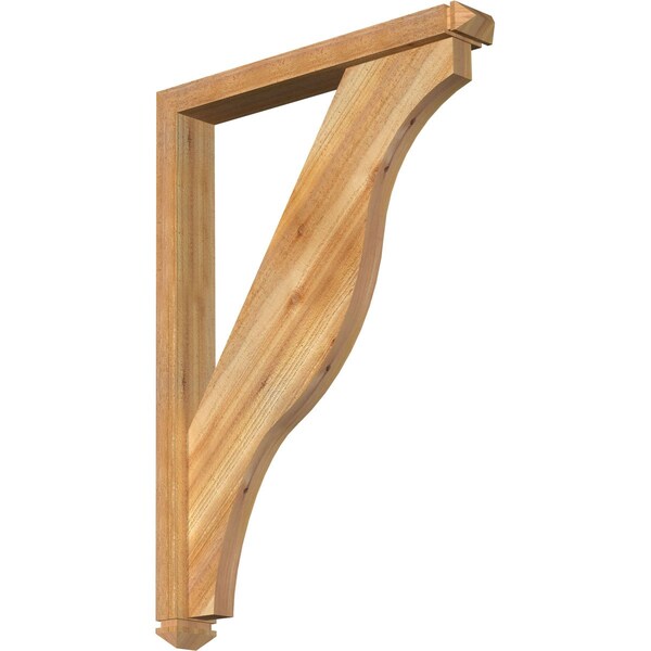 Ekena Millwork Funston Arts and Crafts Rough Sawn Bracket w/ Offset Brace, Western Red Cedar, 4"W x 28"D x 40"H BKT0402X28X40FST03RWR - main